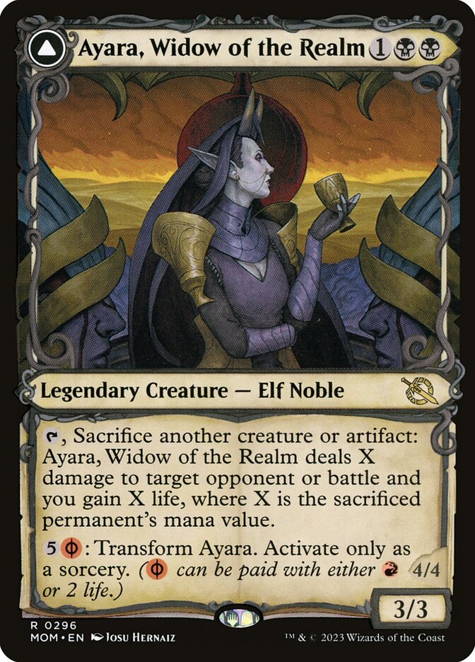 Ayara, Widow of the Realm // Ayara, Furnace Queen – Rare Magic: The Gathering card from March of the Machine (#296)
