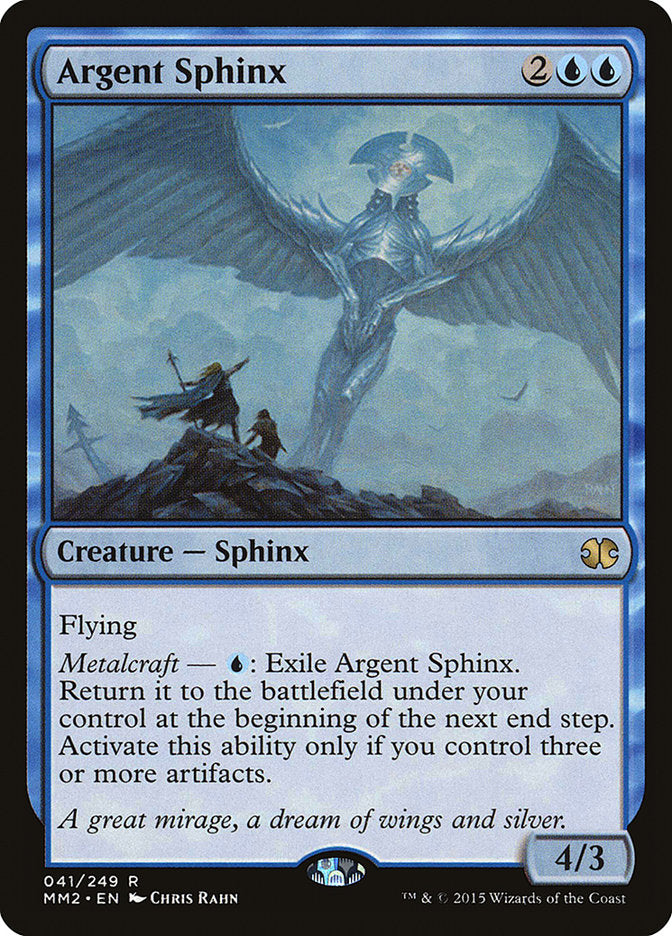 Argent Sphinx – Rare Magic: The Gathering card from Modern Masters 2015 (#41)