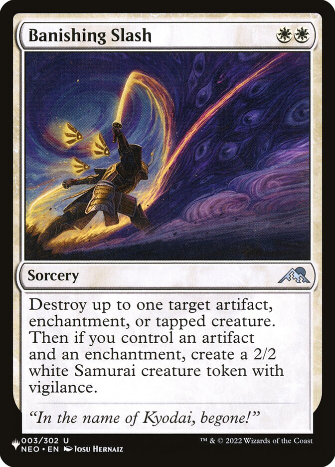 Banishing Slash – Uncommon Magic: The Gathering card from The List (#NEO-3)