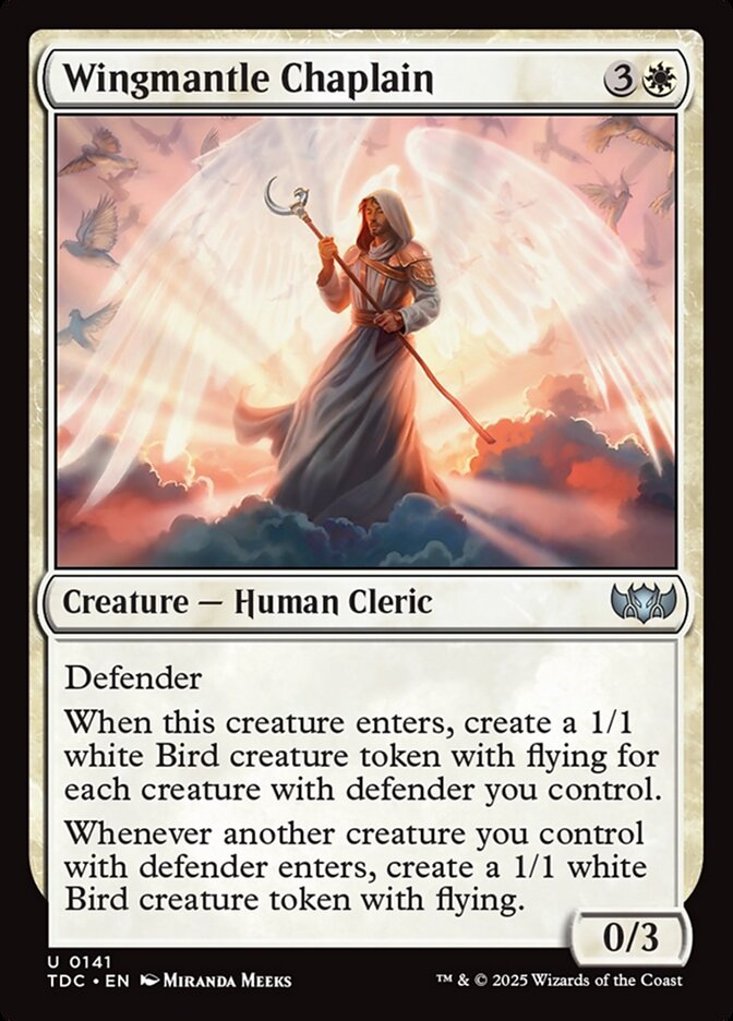 Wingmantle Chaplain – Uncommon Magic: The Gathering card from Tarkir: Dragonstorm Commander (#141)