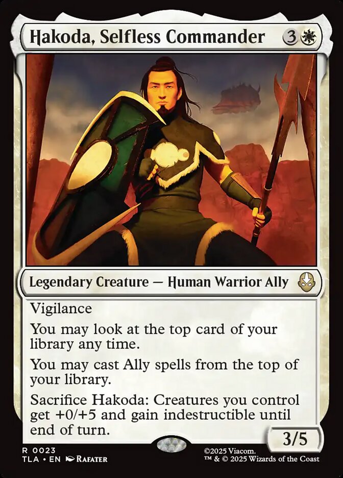 Hakoda, Selfless Commander – Rare Magic: The Gathering card from Avatar: The Last Airbender (#23)