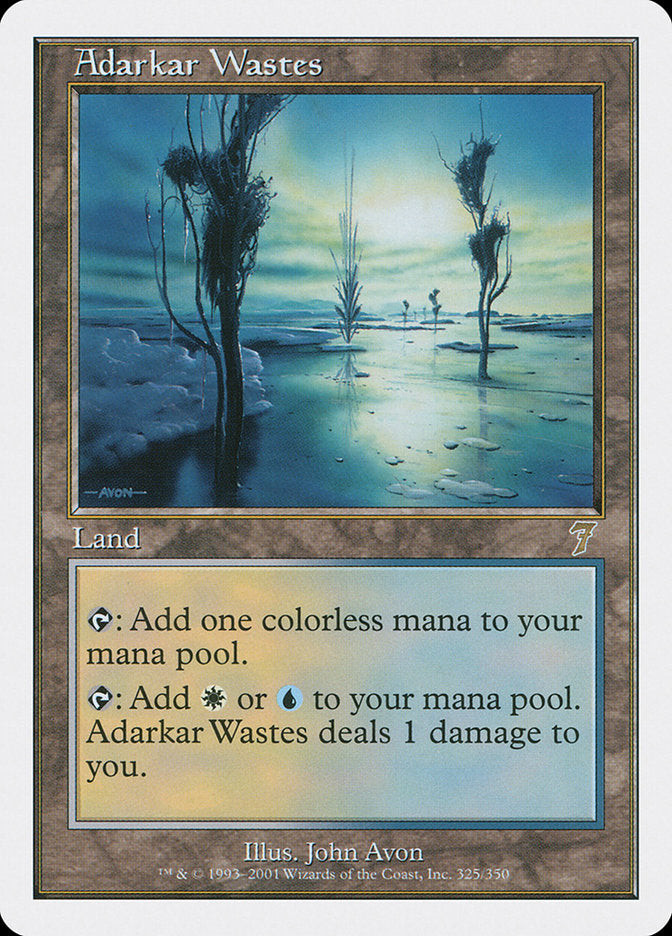 Adarkar Wastes – Rare Magic: The Gathering card from Seventh Edition (#325)