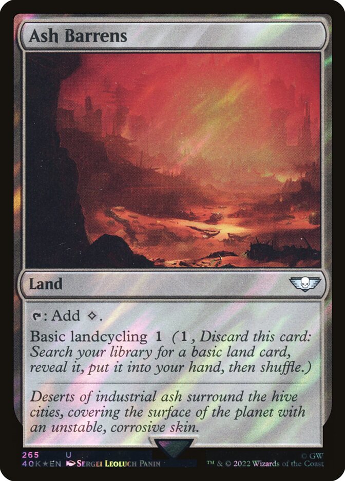 Ash Barrens – Uncommon Magic: The Gathering card from Warhammer 40,000 Commander (#265★)