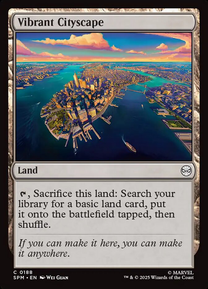 Vibrant Cityscape – Common Magic: The Gathering card from Marvel's Spider-Man (#188)