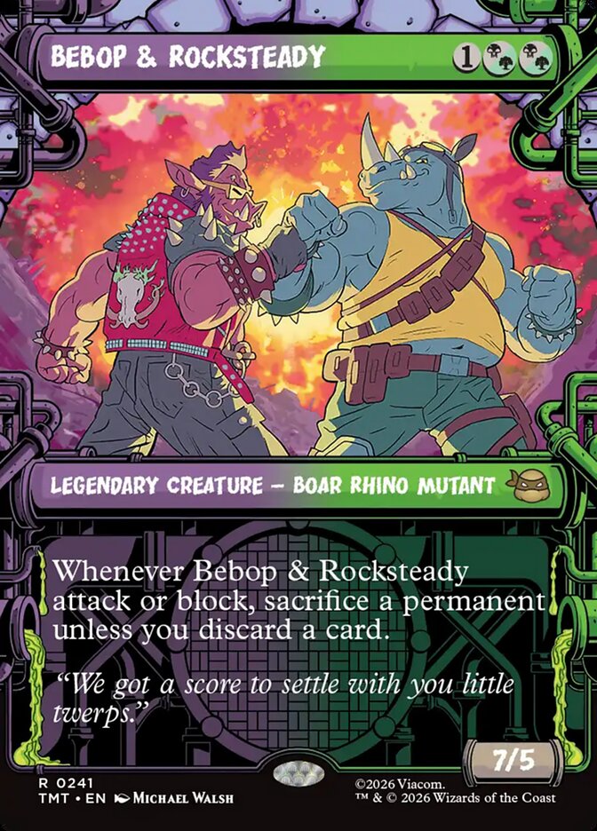 Bebop & Rocksteady – Rare Magic: The Gathering card from Teenage Mutant Ninja Turtles (#241)