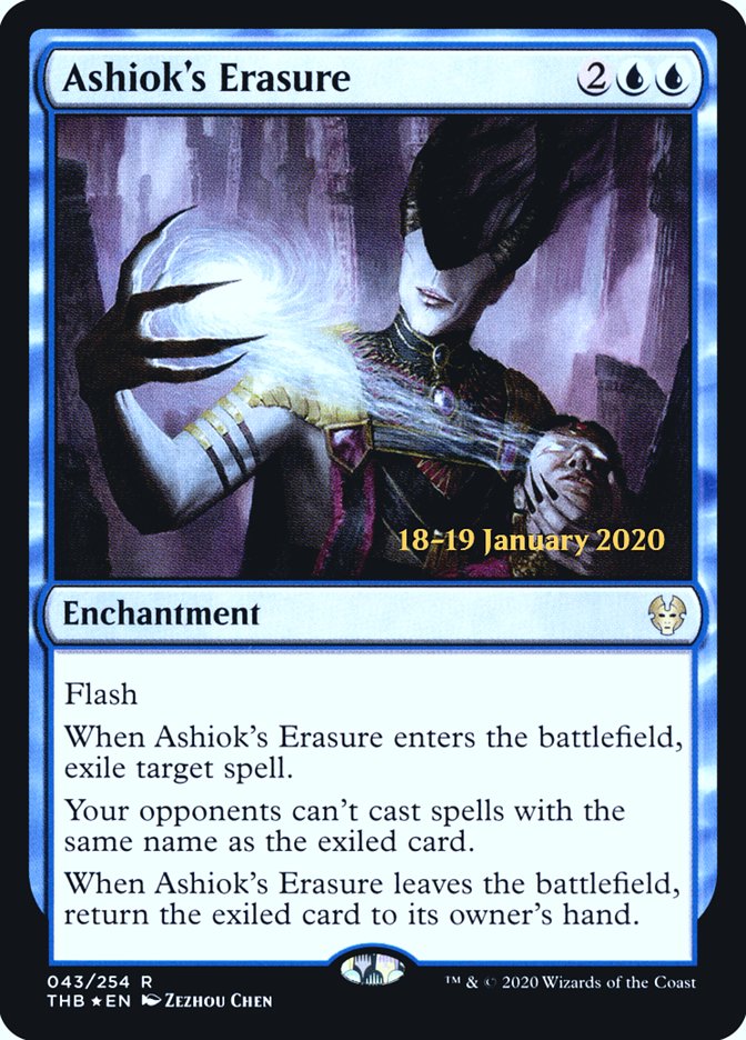 Ashiok's Erasure – Rare Magic: The Gathering card from Theros Beyond Death Promos (#43s)