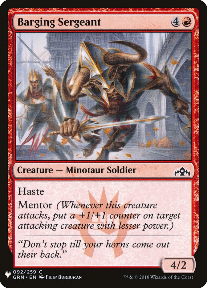 Barging Sergeant – Common Magic: The Gathering card from The List (#GRN-92)