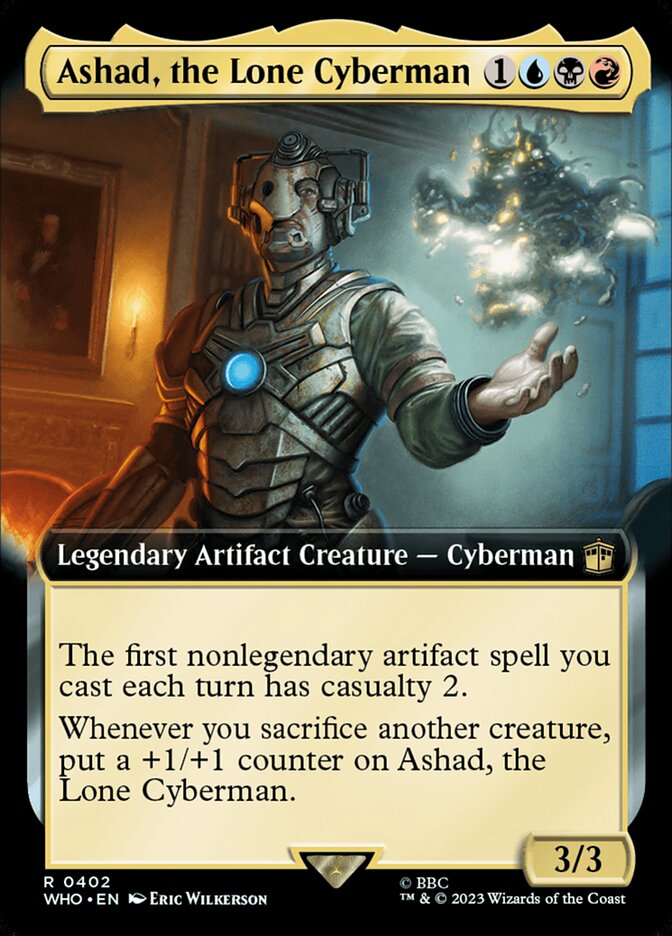 Ashad, the Lone Cyberman – Rare Magic: The Gathering card from Doctor Who (#402)