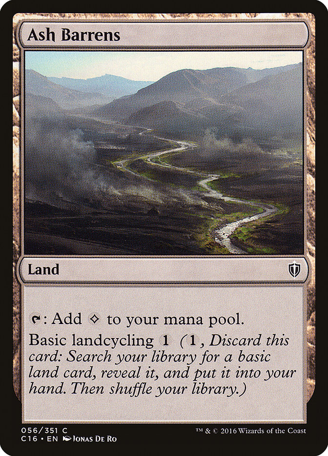 Ash Barrens – Common Magic: The Gathering card from Commander 2016 (#56)