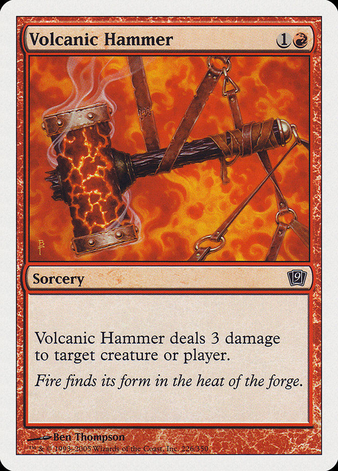 Volcanic Hammer – Common Magic: The Gathering card from Ninth Edition (#226)