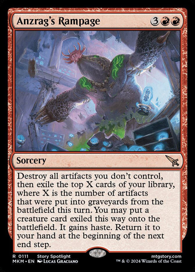 Anzrag's Rampage – Rare Magic: The Gathering card from Murders at Karlov Manor (#111)
