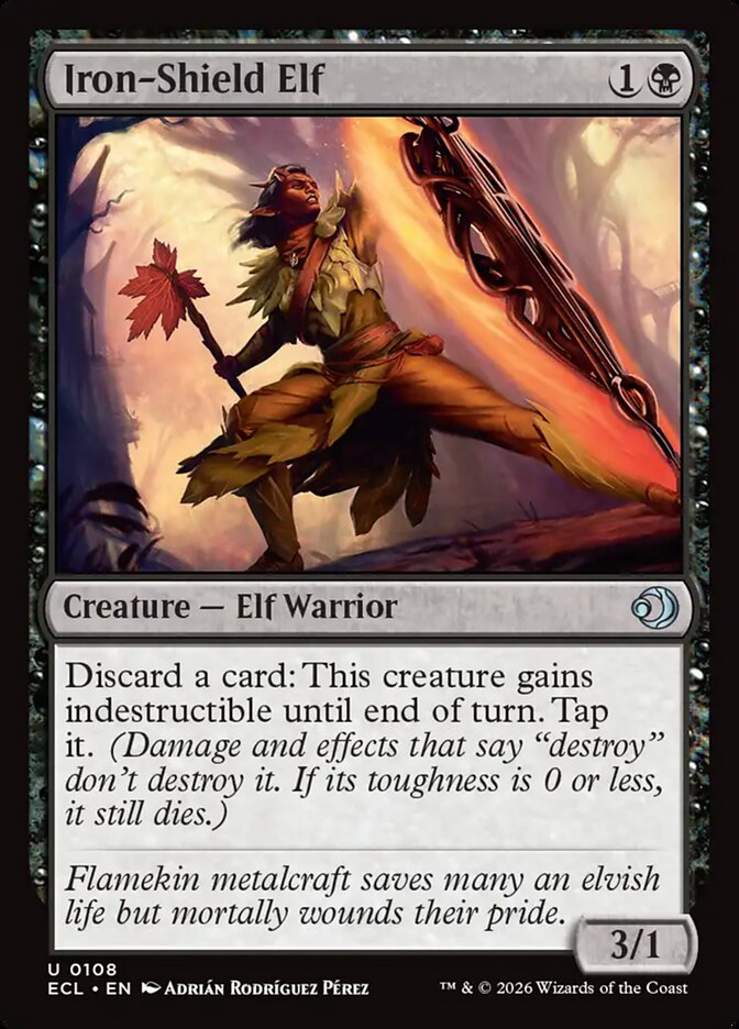 Iron-Shield Elf – Uncommon Magic: The Gathering card from Lorwyn Eclipsed (#108)