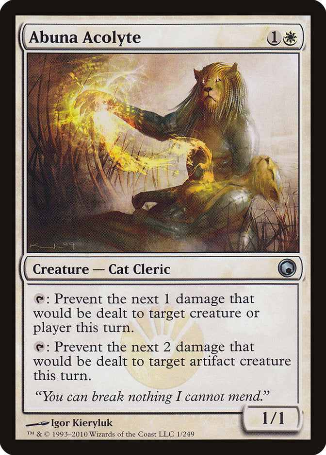 Abuna Acolyte – Uncommon Magic: The Gathering card from Scars of Mirrodin (#1)
