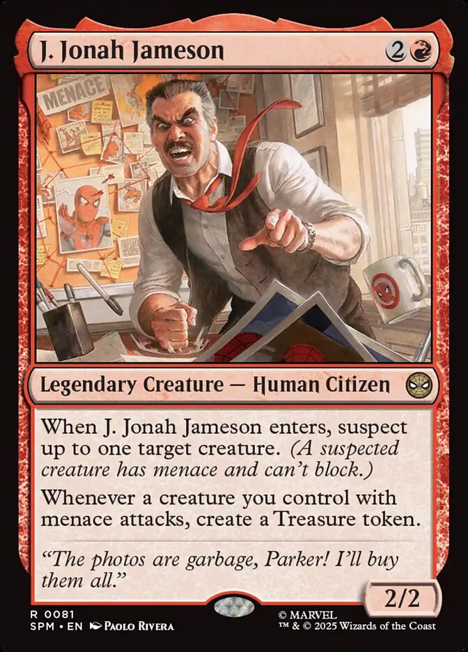 J. Jonah Jameson – Rare Magic: The Gathering card from Marvel's Spider-Man (#81)