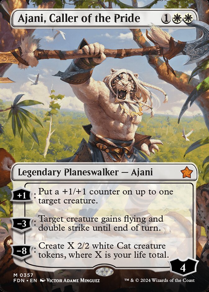 Ajani, Caller of the Pride – Mythic Magic: The Gathering card from Foundations (#357)