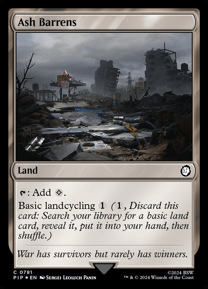 Ash Barrens – Common Magic: The Gathering card from Fallout (#781)