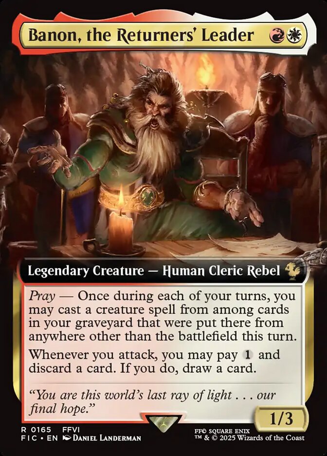 Banon, the Returners' Leader – Rare Magic: The Gathering card from Final Fantasy Commander (#165)