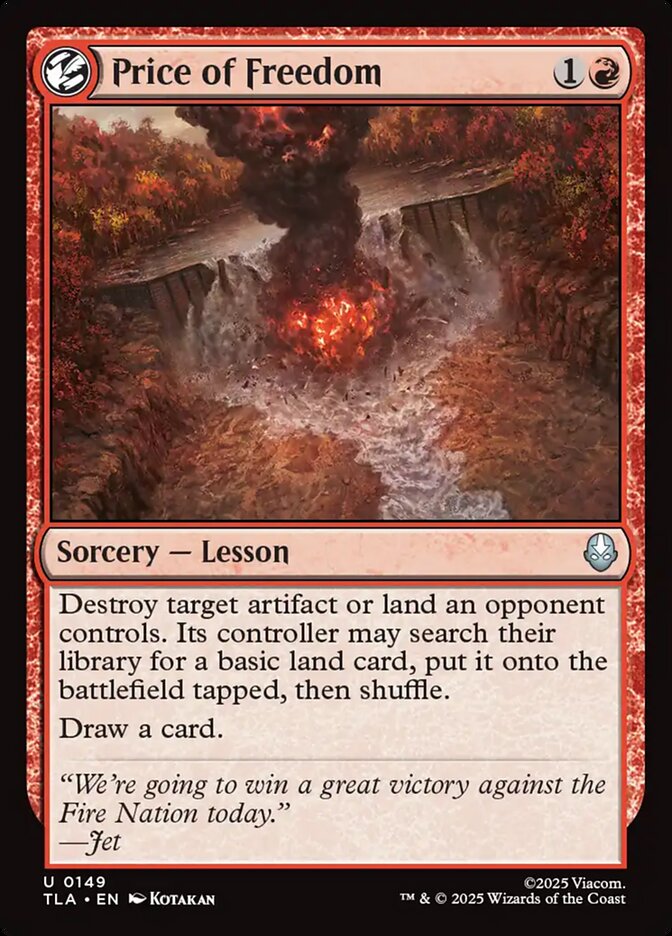 Price of Freedom – Uncommon Magic: The Gathering card from Avatar: The Last Airbender (#149)