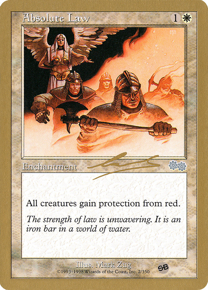 Absolute Law – Uncommon Magic: The Gathering card from World Championship Decks 2000 (#nl2sba)