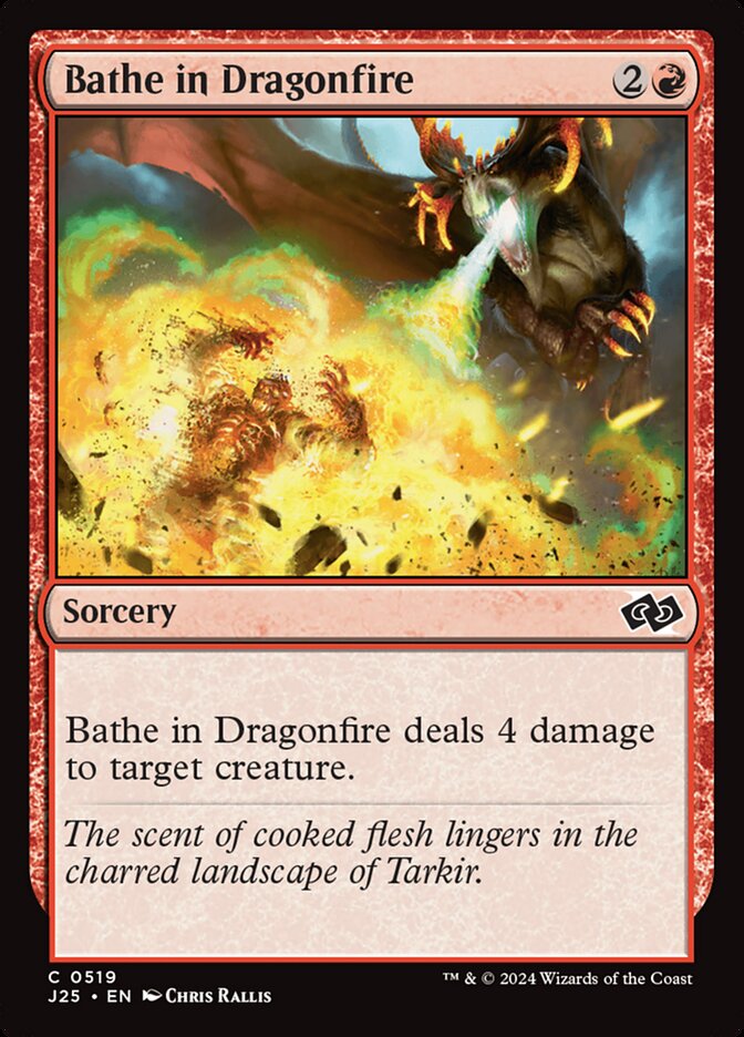 Bathe in Dragonfire – Common Magic: The Gathering card from Foundations Jumpstart (#519)
