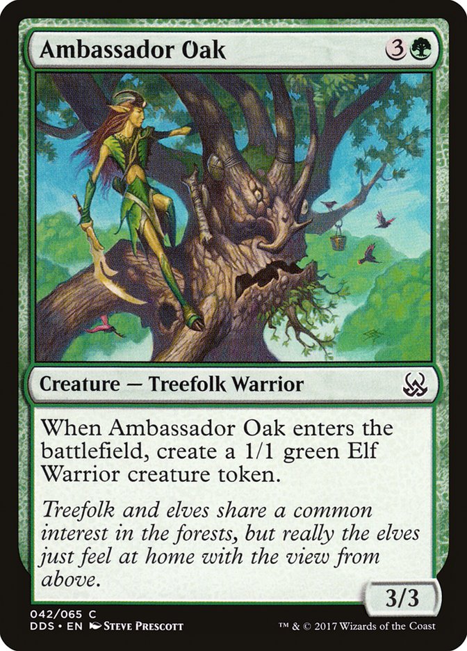 Ambassador Oak – Common Magic: The Gathering card from Duel Decks: Mind vs. Might (#42)