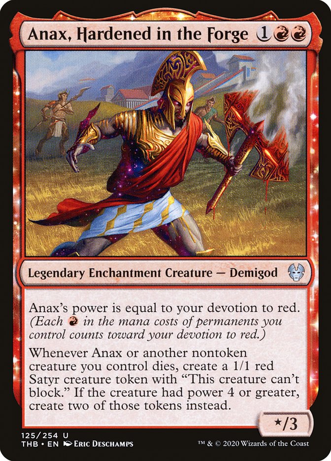 Anax, Hardened in the Forge – Uncommon Magic: The Gathering card from Theros Beyond Death (#125)