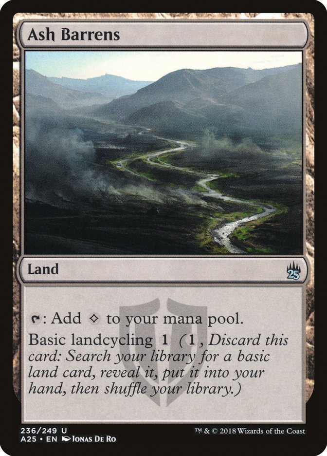 Ash Barrens – Uncommon Magic: The Gathering card from Masters 25 (#236)