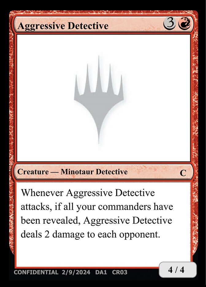 Aggressive Detective – Common Magic: The Gathering card from Unknown Event (#CR03c)