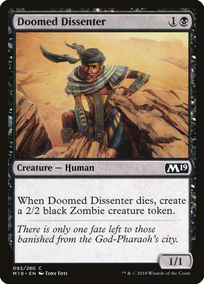 Doomed Dissenter – Common Magic: The Gathering card from Core Set 2019 (#93)