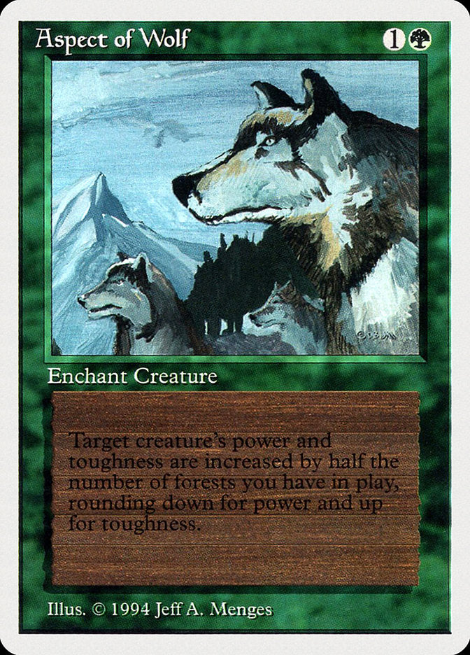Aspect of Wolf – Rare Magic: The Gathering card from Summer Magic / Edgar (#186)