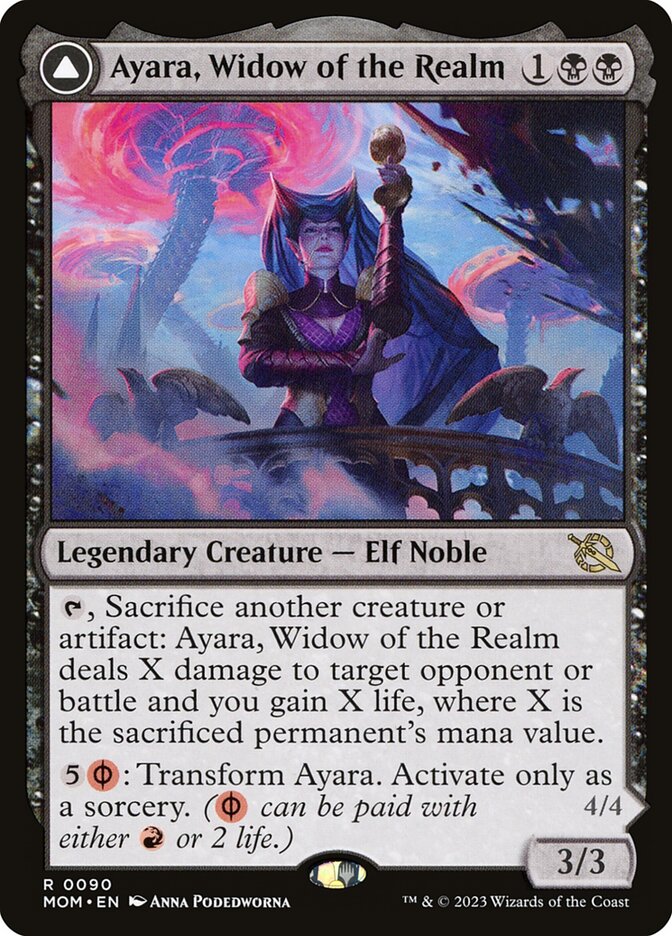 Ayara, Widow of the Realm // Ayara, Furnace Queen – Rare Magic: The Gathering card from March of the Machine (#90)