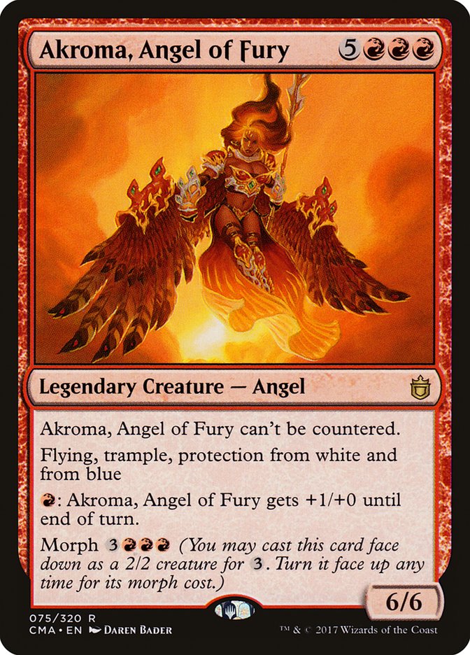 Akroma, Angel of Fury – Rare Magic: The Gathering card from Commander Anthology (#75)