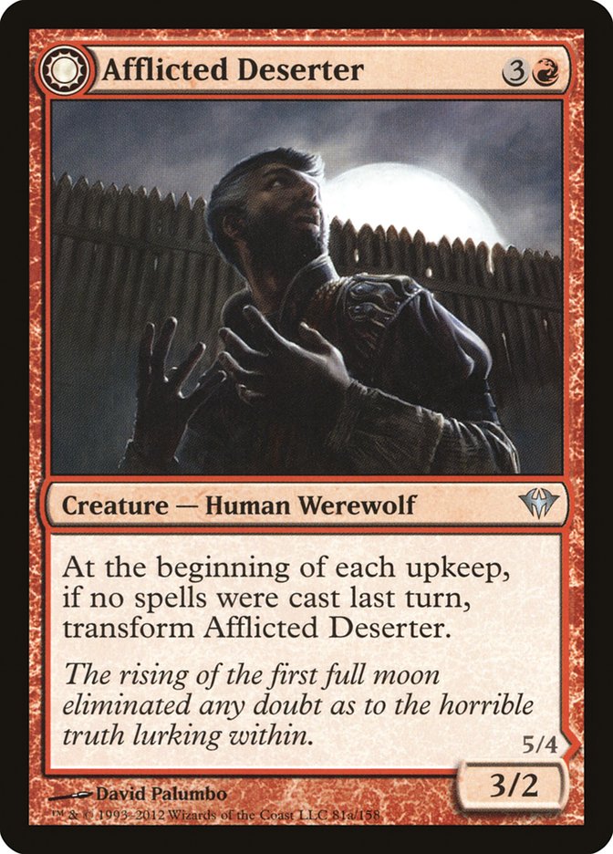 Afflicted Deserter // Werewolf Ransacker – Uncommon Magic: The Gathering card from Dark Ascension (#81)