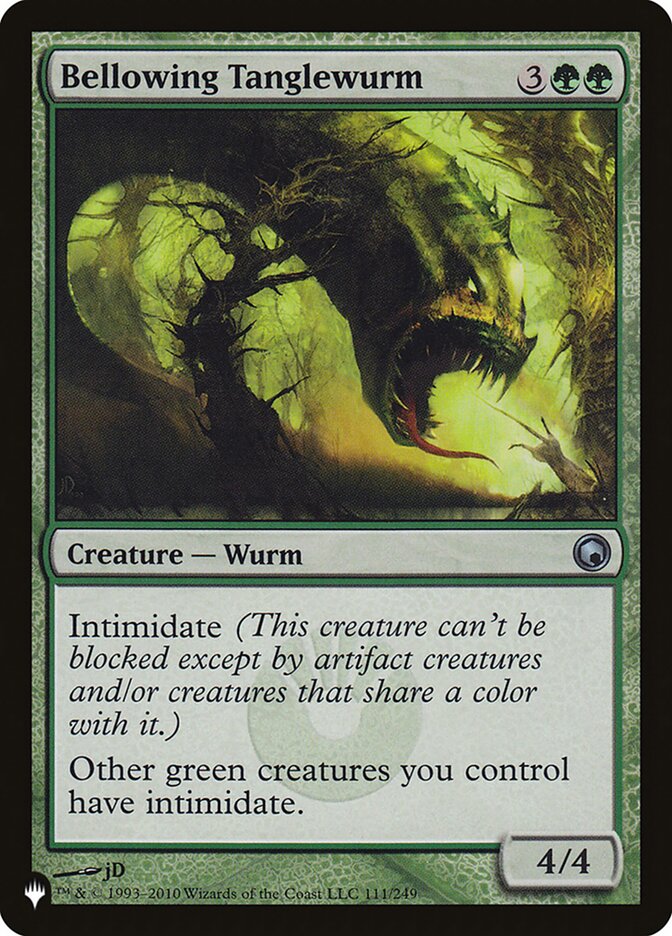 Bellowing Tanglewurm – Uncommon Magic: The Gathering card from The List (#SOM-111)