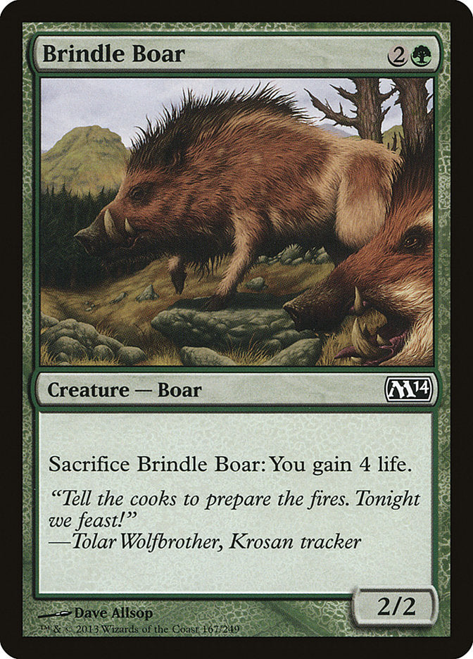 Brindle Boar – Common Magic: The Gathering card from Magic 2014 (#167)