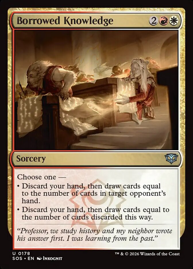 Borrowed Knowledge – Uncommon Magic: The Gathering card from Secrets of Strixhaven (#178)