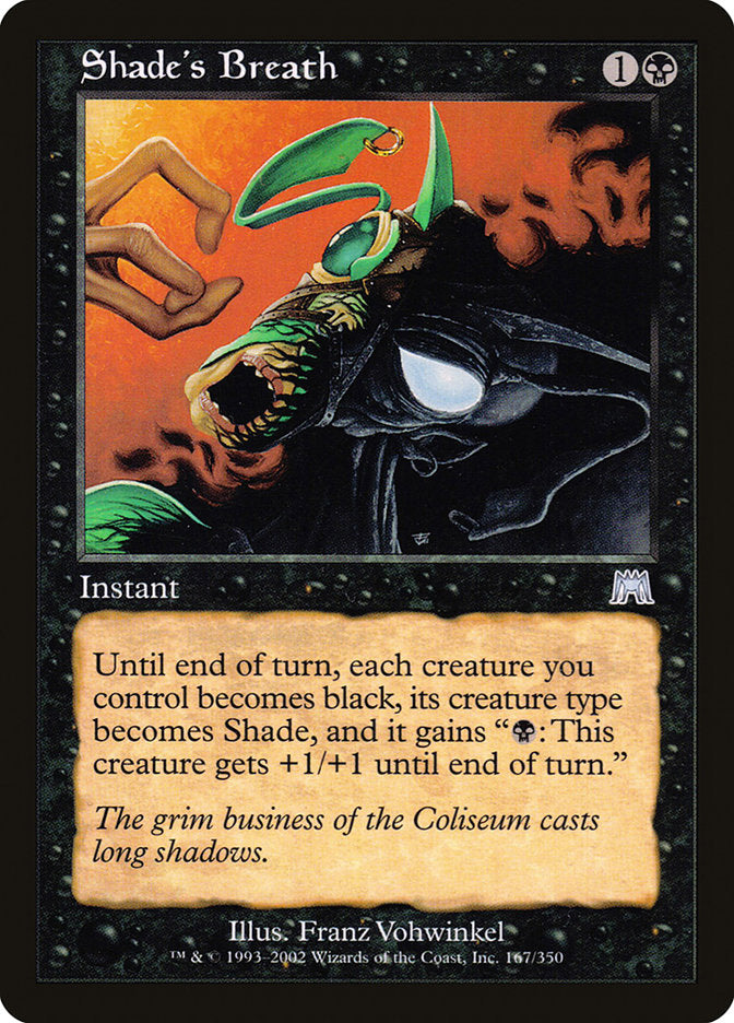 Shade's Breath – Uncommon Magic: The Gathering card from Onslaught (#167)
