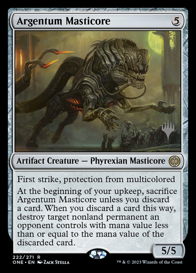 Argentum Masticore – Rare Magic: The Gathering card from Phyrexia: All Will Be One Promos (#222p)