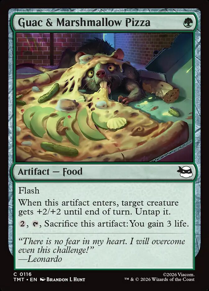 Guac & Marshmallow Pizza – Common Magic: The Gathering card from Teenage Mutant Ninja Turtles (#116)
