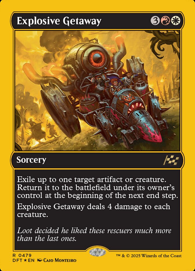 Explosive Getaway – Rare Magic: The Gathering card from Aetherdrift (#479)