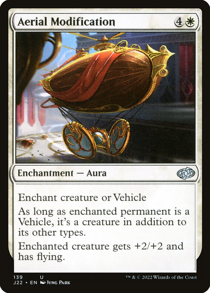 Aerial Modification – Uncommon Magic: The Gathering card from Jumpstart 2022 (#139)