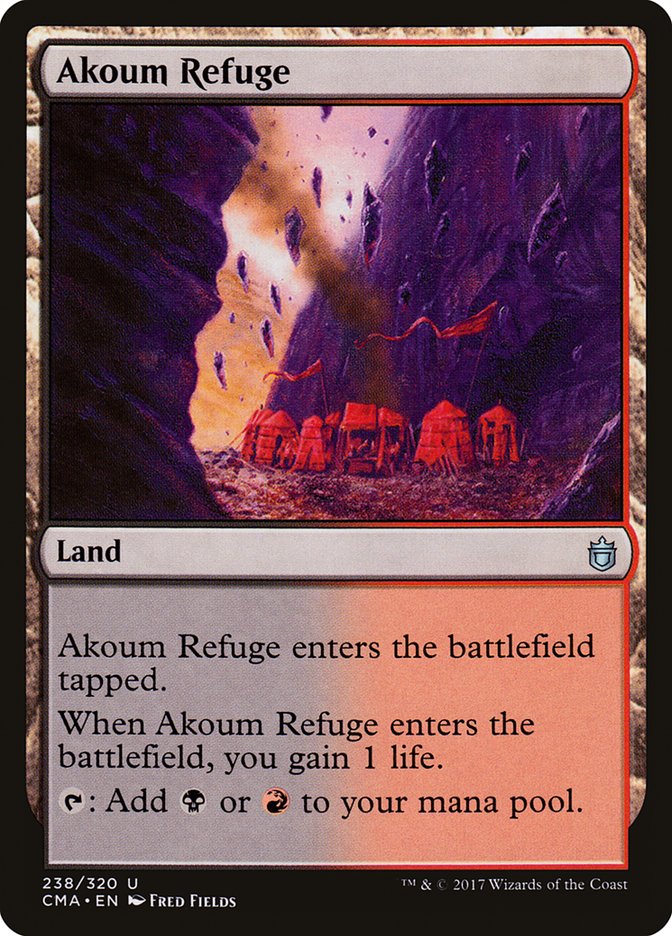 Akoum Refuge – Uncommon Magic: The Gathering card from Commander Anthology (#238)