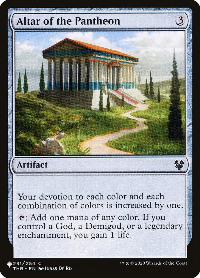 Altar of the Pantheon – Common Magic: The Gathering card from The List (#THB-231)