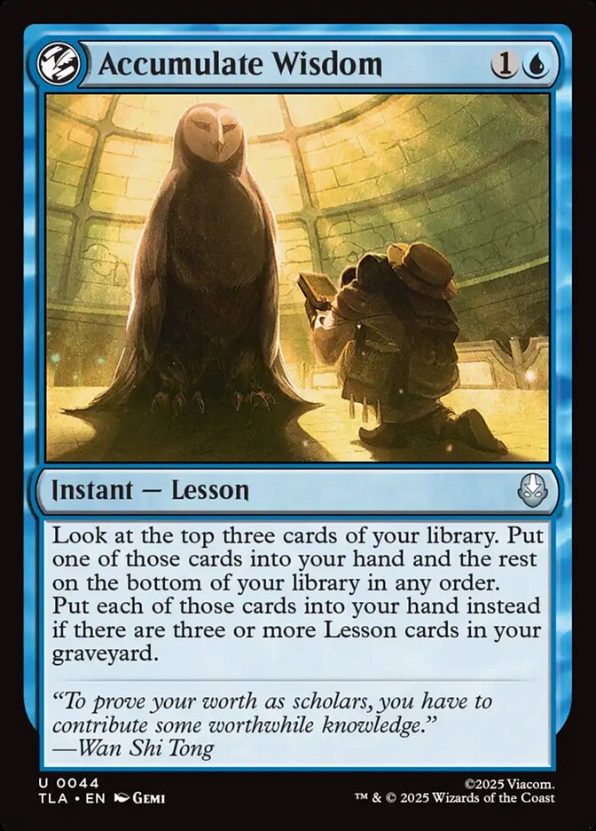 Accumulate Wisdom – Uncommon Magic: The Gathering card from Avatar: The Last Airbender (#44)