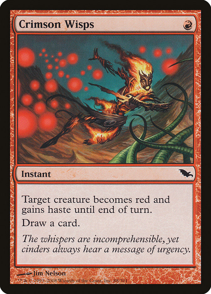 Crimson Wisps – Common Magic: The Gathering card from Shadowmoor (#88)