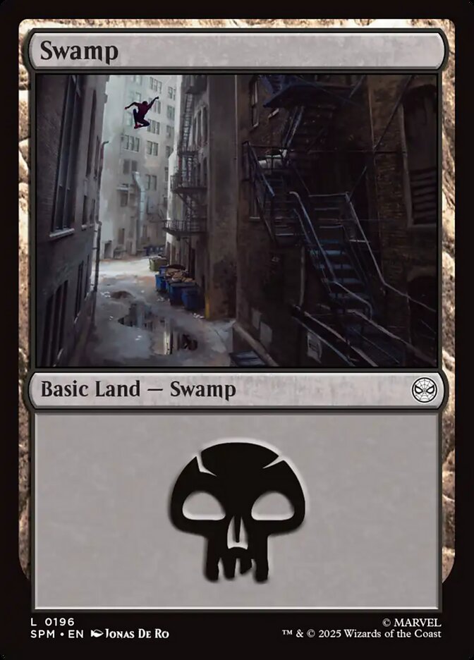 Swamp – Common Magic: The Gathering card from Marvel's Spider-Man (#196)