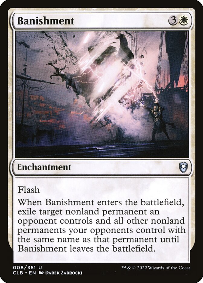 Banishment – Uncommon Magic: The Gathering card from Commander Legends: Battle for Baldur's Gate (#8)