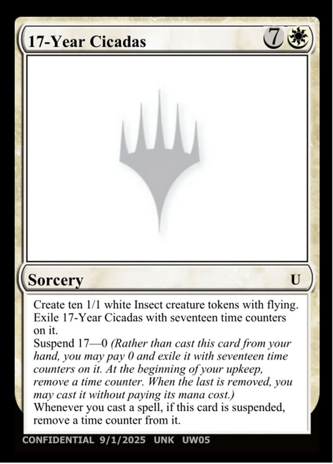 17-Year Cicadas – Uncommon Magic: The Gathering card from Unknown Event (#UW05c)