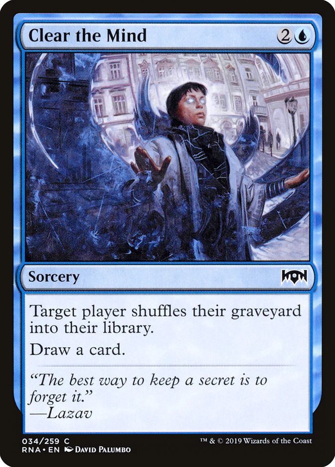 Clear the Mind – Common Magic: The Gathering card from Ravnica Allegiance (#34)