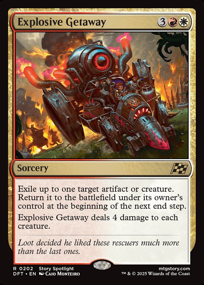 Explosive Getaway – Rare Magic: The Gathering card from Aetherdrift (#202)